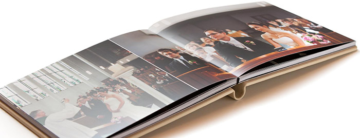 Hochzeitsfotobuch mit Layer Flat Bindung